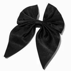 Barrette à nœud satiné noir