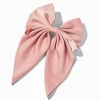 Barrette à nœud satiné rose tendre