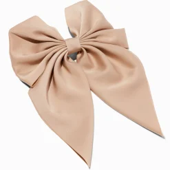 Barrette à nœud satinée champagne