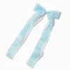 Barrette à nœud satinée dentelle bleu clair