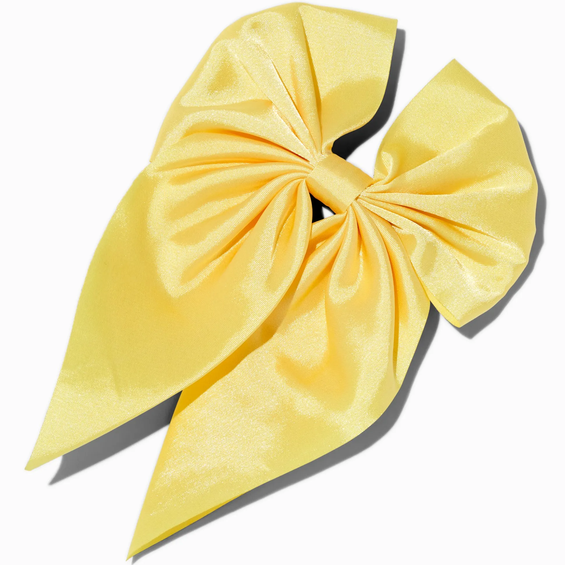 Barrette à nœud satinée jaune