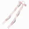 Barrette à nœud satinée rose tendre