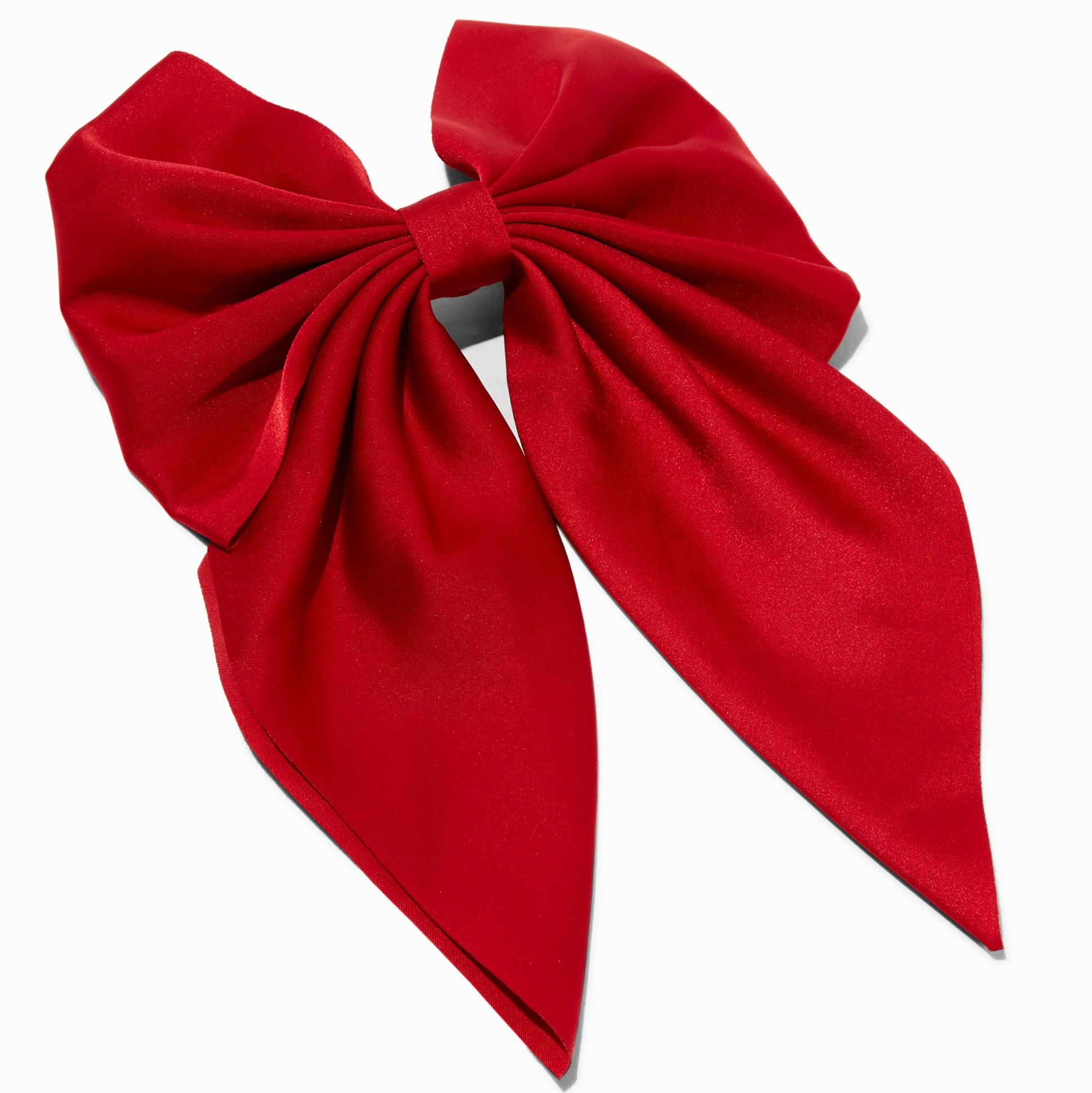 Barrette à nœud satinée rouge