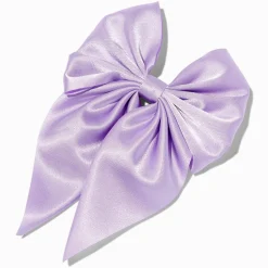 Barrette à nœud satinée violette