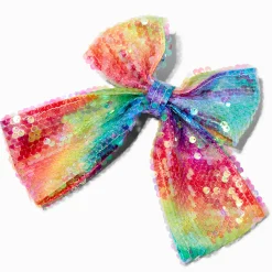 Barrette à nœud sequins arc-en-ciel Claire's Club