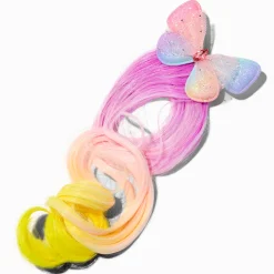 Barrette avec cheveux synthétiques papillon pastel Claire's Club