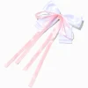 Barrette avec nœud blanc et ruban rose Claire's Club
