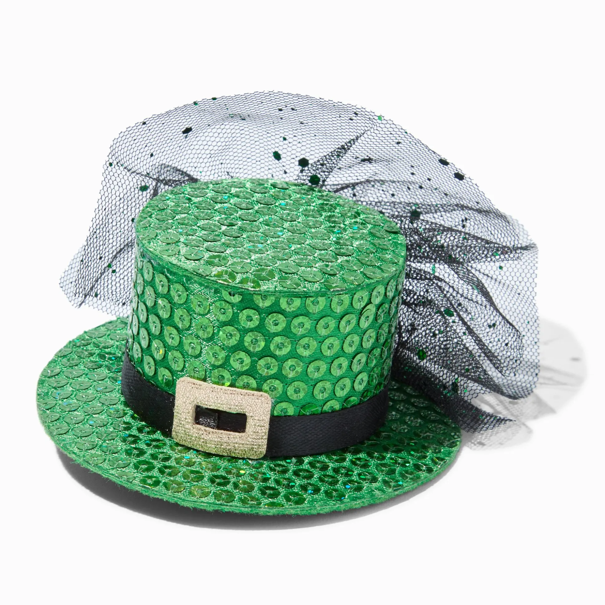 Barrette chapeau de leprechaun en sequins