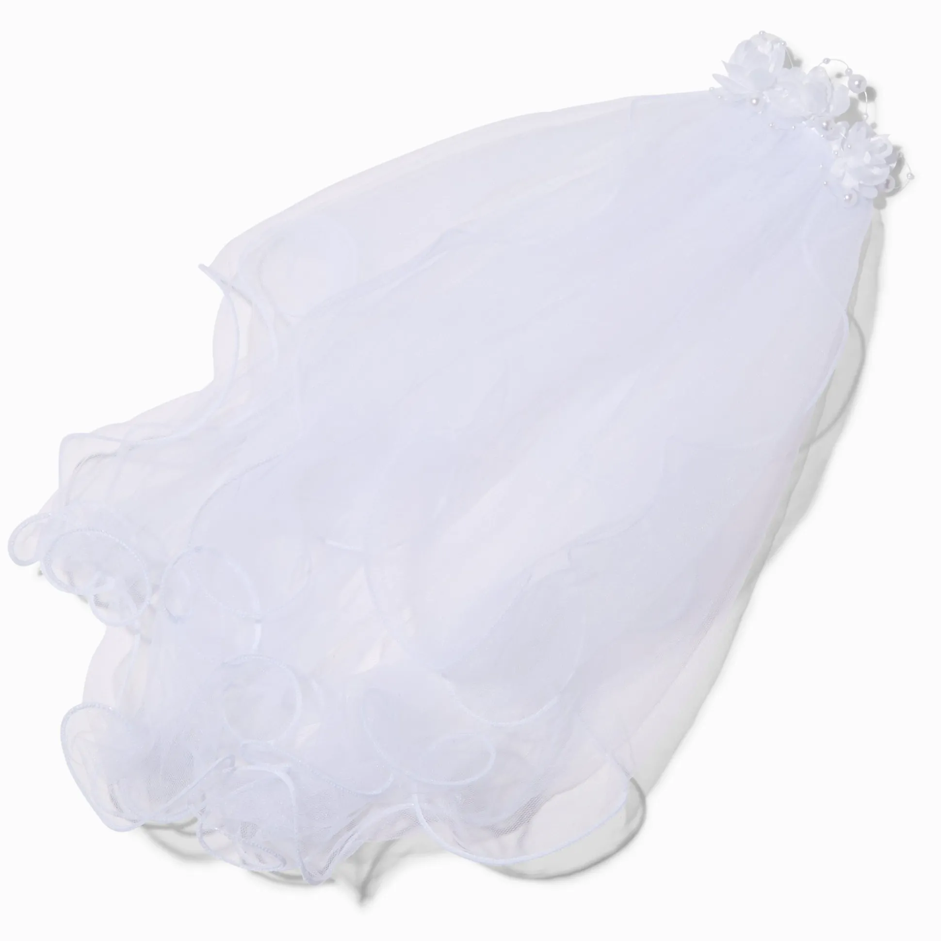 Barrette florale avec voile blanc pour occasion spéciale Claire's Club