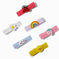 Barrettes à cheveux avec noeud ruban breloque pastel d'été scintillantes pour enfants
