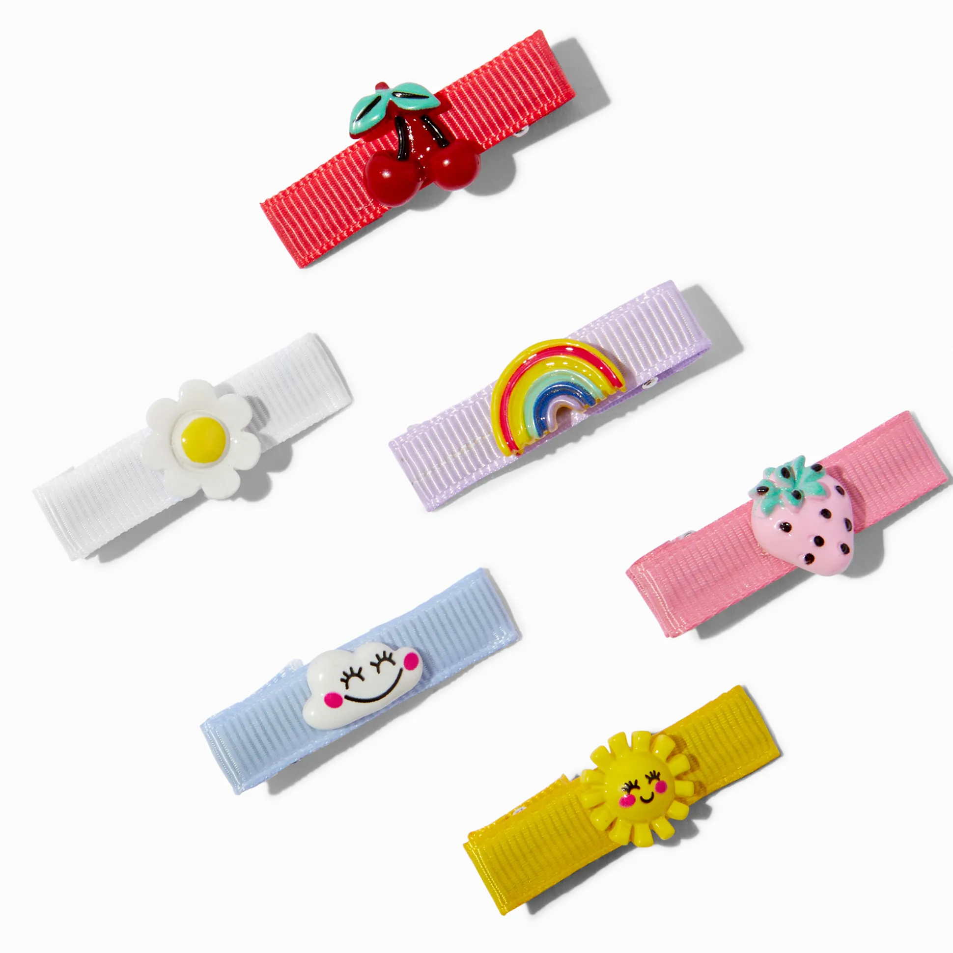 Barrettes à cheveux avec noeud ruban breloque pastel d'été scintillantes pour enfants