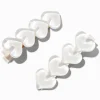 Barrettes à cœurs bombés blancs - Lot de 2