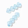 Barrettes à cœurs bombés bleus - Lot de 2