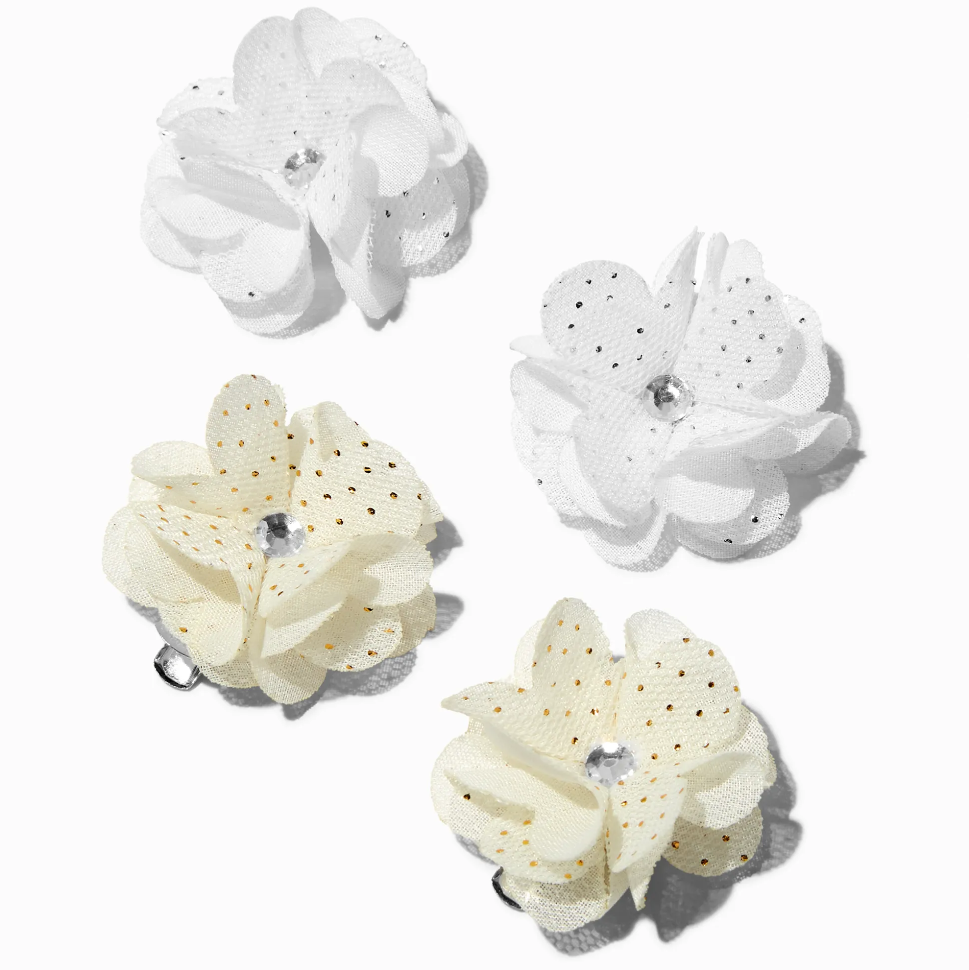 Barrettes à fleurs en mousseline grande occasion Claire's Club - Lot de 4