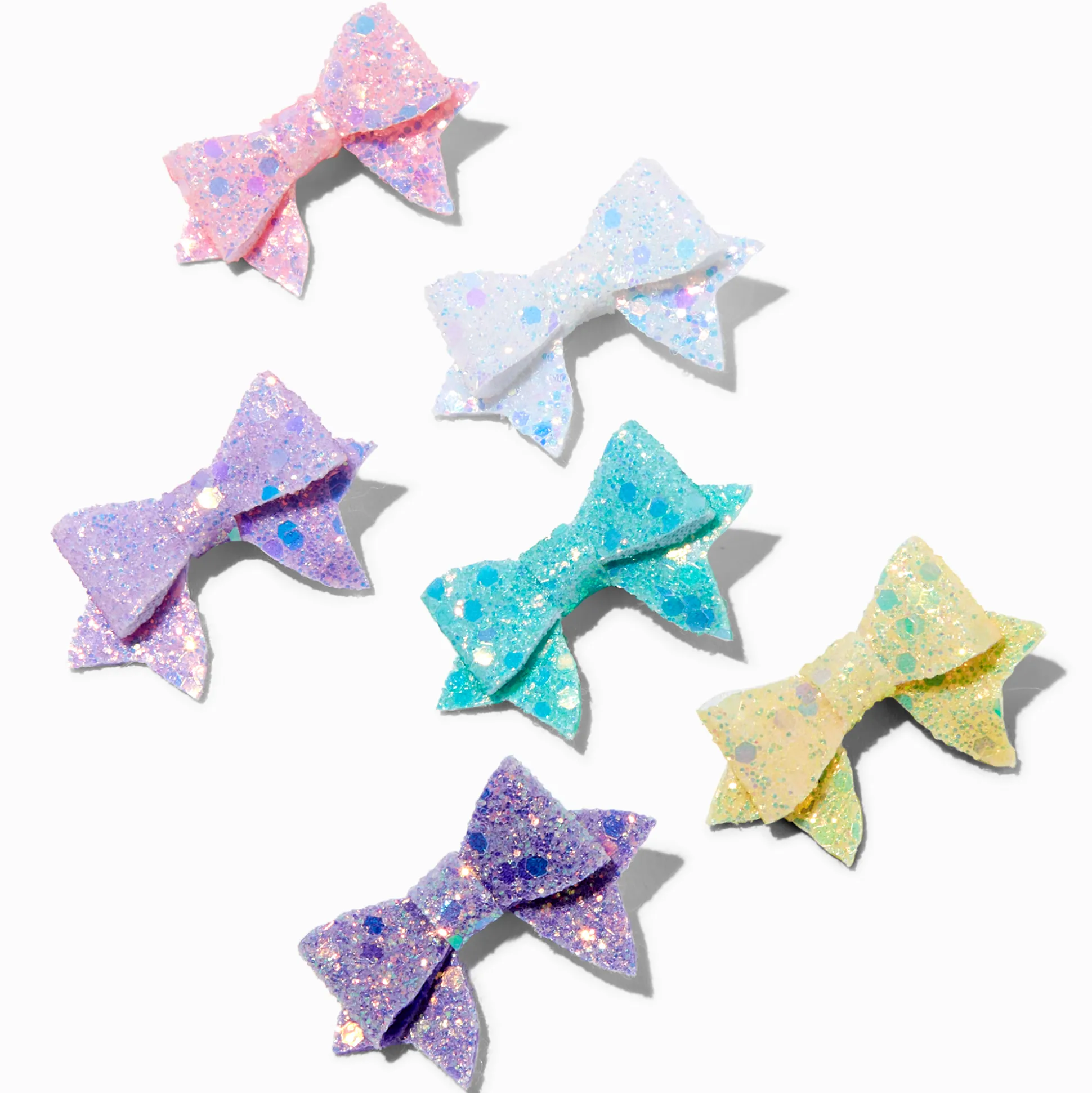 Barrettes à nœud à paillettes pastel Claire's Club - Lot de 6