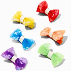 Barrettes à nœud avec sequins étoile arc-en-ciel Claire's Club - Lot de 6