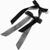 Barrettes à nœud en organza noir et en tissu extra-fin - Lot de 2