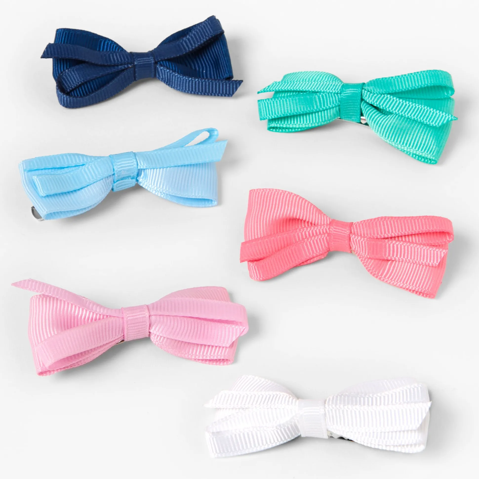 Barrettes à nœud pastel preppy Claire’s Club - Lot de 6