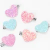 Barrettes à paillettes cœur pastel Claire's Club - Lot de 6