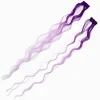 Barrettes avec extensions de cheveux synthétiques bouclés dégradé violet - Lot de 2