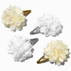 Barrettes clic clac à fleurs en mousseline grande occasion Claire's Club - Lot de 4