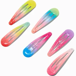 Barrettes clic clac à paillettes avec dégradé Claire's Club - Lot de 6