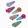 Barrettes clic clac à visage souriant pailletées - Lot de 6