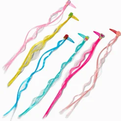 Barrettes clic clac avec cheveux synthétiques iconiques glace à l'eau Claire's Club - Lot de 6