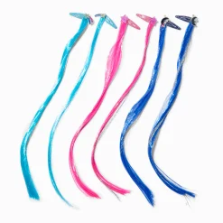 Barrettes clic clac avec cheveux synthétiques étoilés Claire's Club - Lot de 6