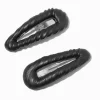Barrettes clic clac bombées noires - Lot de 2