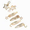 Barrettes clic clac célestes couleur dorée - Lot de 6