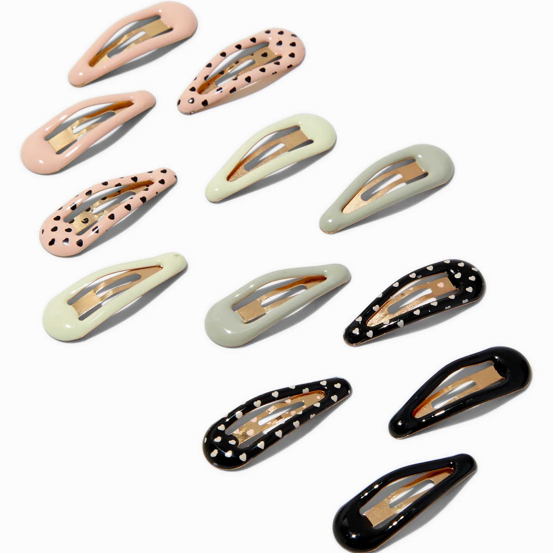 Barrettes clic clac cœur Claire's Club - Lot de 12