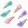 Barrettes clic clac cœur shaker pastel Claire's Club - Lot de 6
