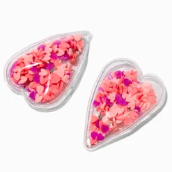 Barrettes clic clac cœur shaker rose Claire's Club - Lot de 2