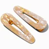Barrettes clic clac en acrylique couleur ivoire - Lot de 2