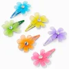 Barrettes clic clac fleurs en filet fluo Claire's Club - Lot de 6