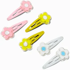 Barrettes clic clac fleurs pastel Claire's Club - Lot de 6