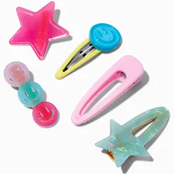 Barrettes clic clac icônes pastel - Lot de 5