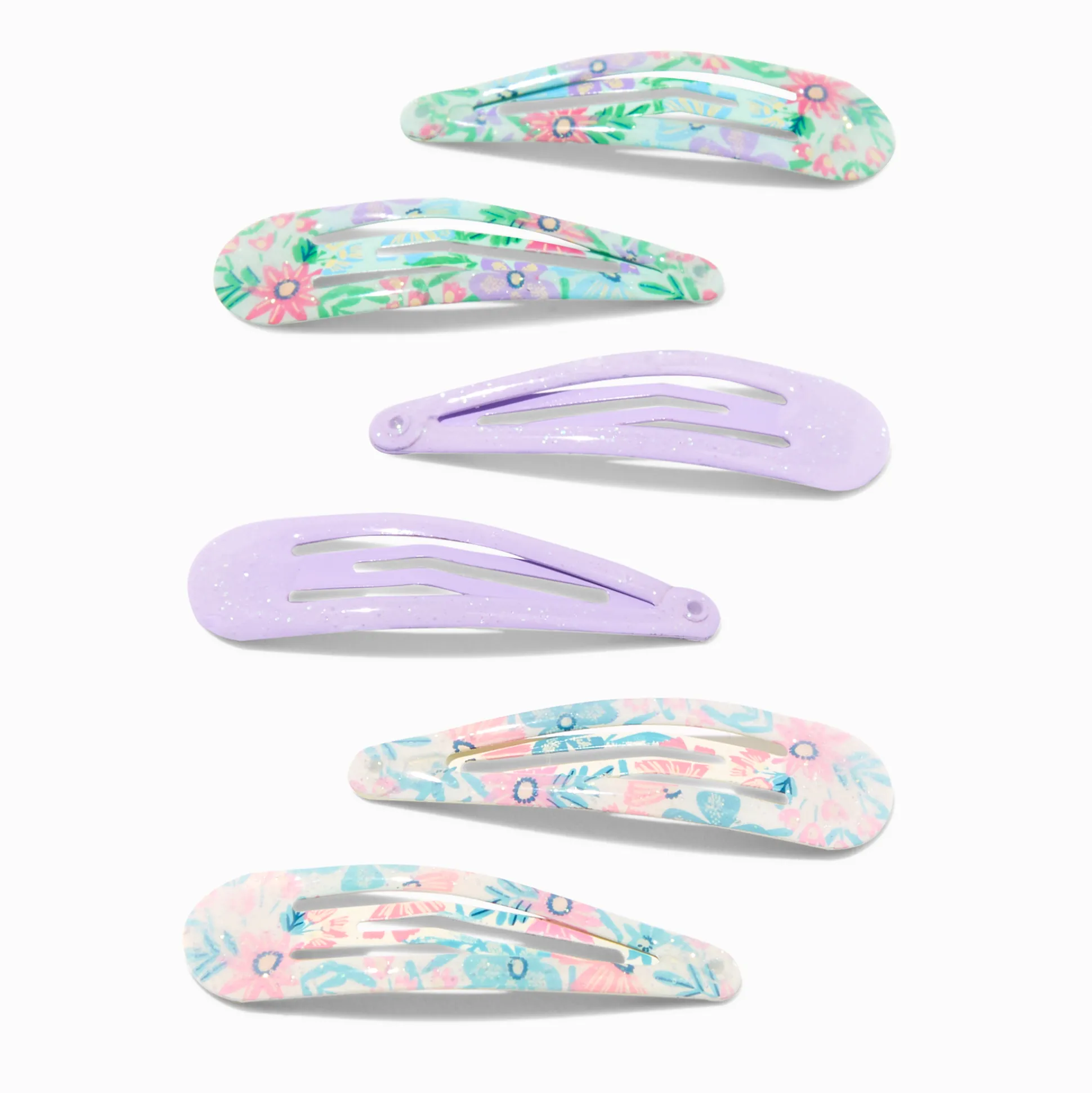 Barrettes clic clac imprimé à fleurs Claire's Club - Lot de 6