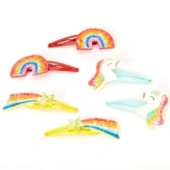 Barrettes clic clac magiques à paillettes arc-en-ciel Claire's Club - Lot de 6