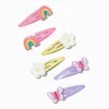 Barrettes clic clac marguerite, papillon, arc-en-ciel Claire's Club - Lot de 6