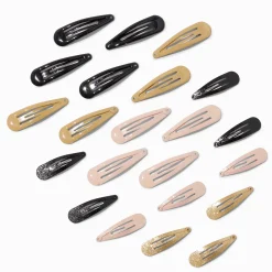 Barrettes clic clac neutres ballet - Lot de 22