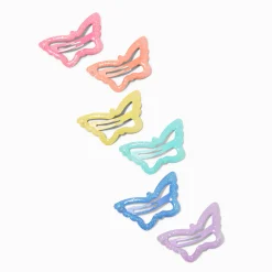 Barrettes clic clac ouvertes papillon arc-en-ciel Claire's Club - Lot de 6