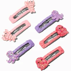 Barrettes clic clac recouvertes d'un motif marin Claire's Club - Lot de 6