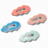 Barrettes clic clac silicone ondulées tons pastel - Lot de 4