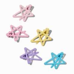 Barrettes clic clac étoile pastel - Lot de 5