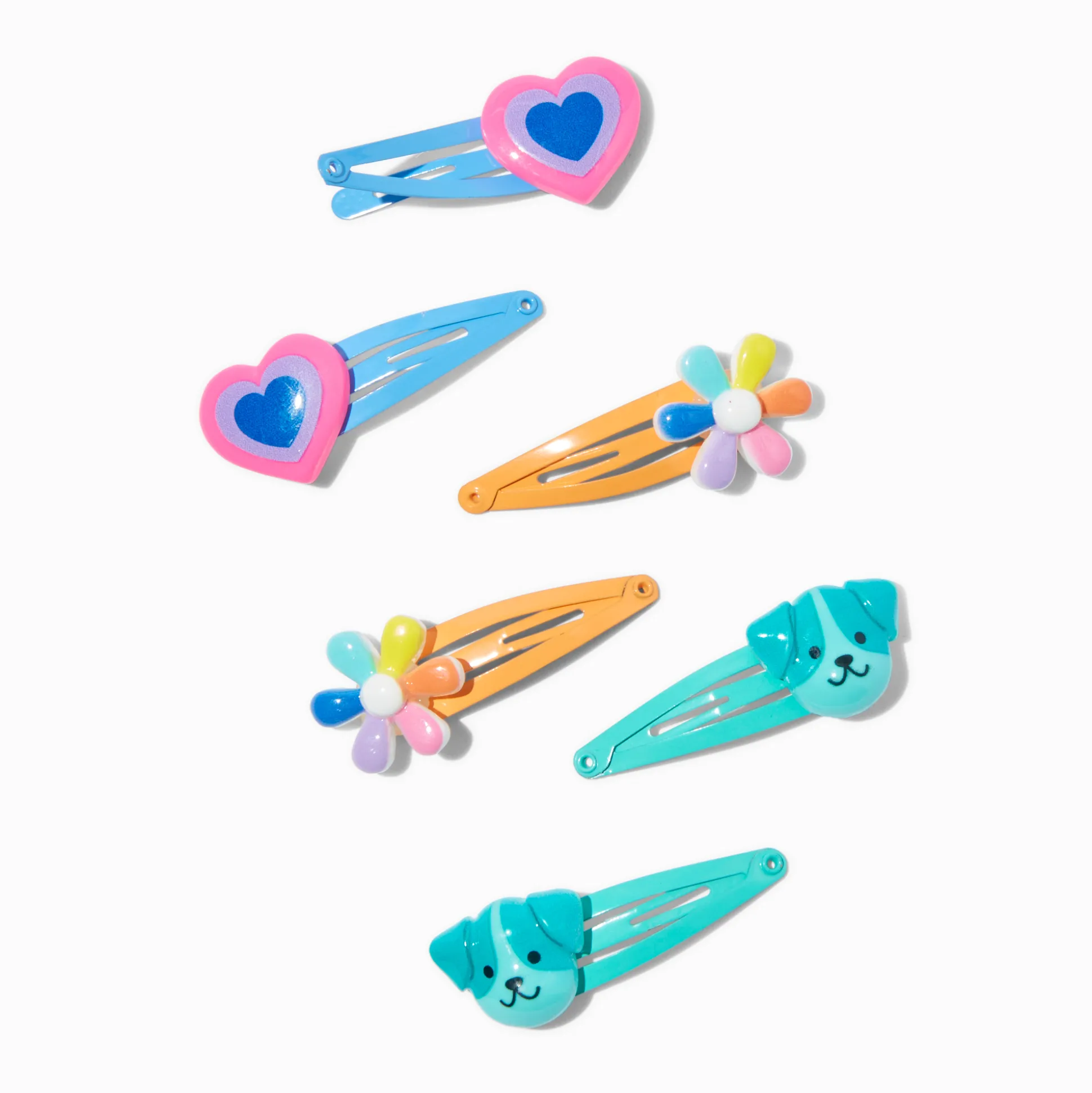 Barrettes clic clac variées arc-en-ciel Claire's Club - Lot de 6