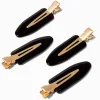 Barrettes de coiffure qui ne froissent pas noires et couleur dorée - Lot de 4