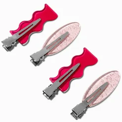 Barrettes de coiffure sans frisottis roses - Lot de 4