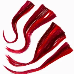 Barrettes extensions de cheveux synthétiques avec mèches métalliques rouges - Lot de 4